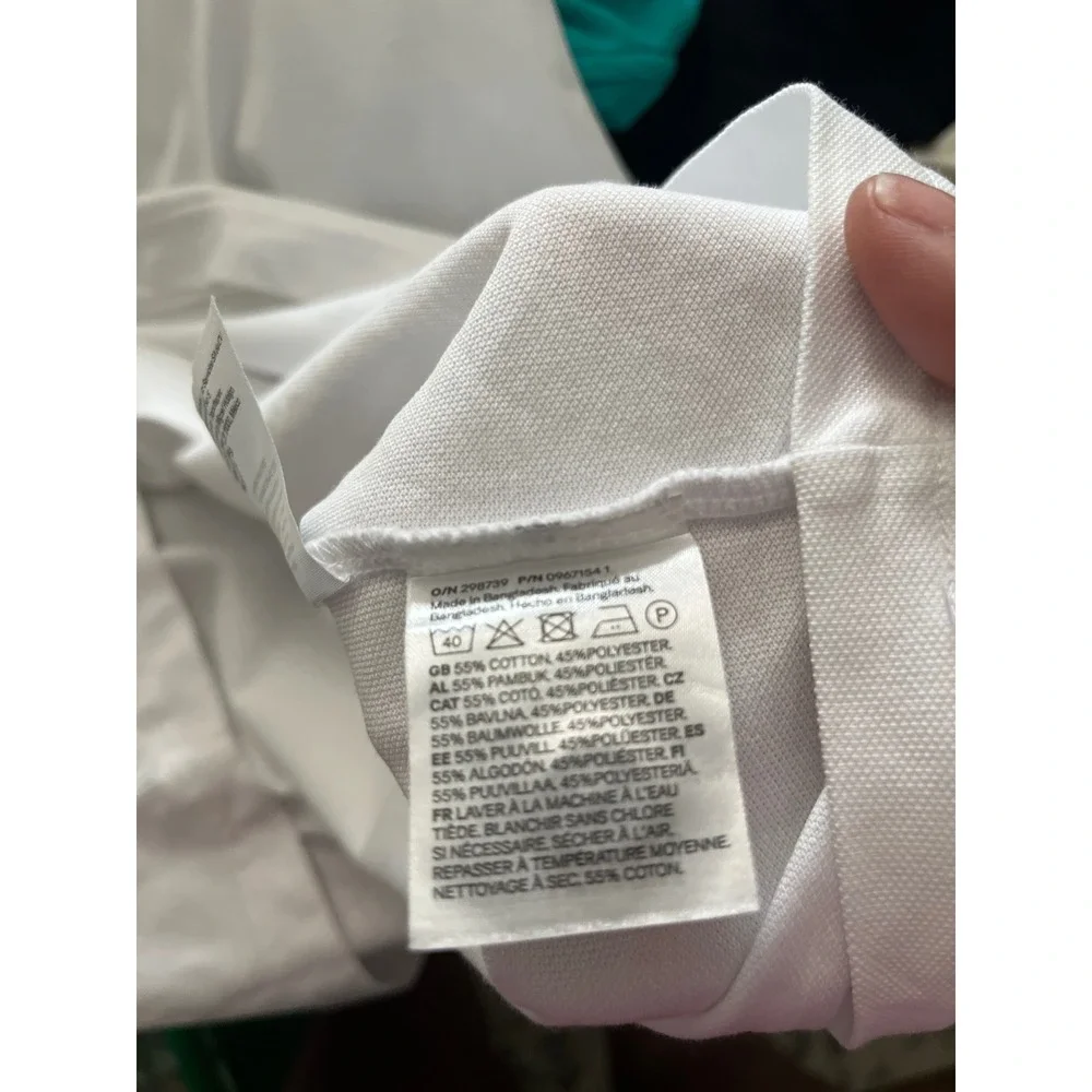 H&M Polo Shirt Coolmax Slim Fit Mens XL White Short Sleeve Minimalist Athleisure